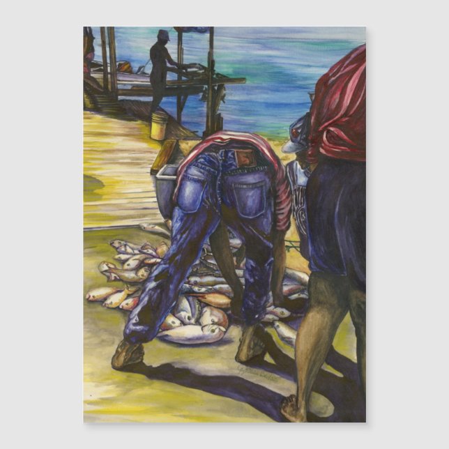 Fang des Morgens, Hafen Insel, Bahamas Magnetkarte (Vorderseite)