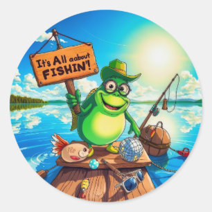 Fang des Tages: Frogy Fishing Adventures Runder Aufkleber