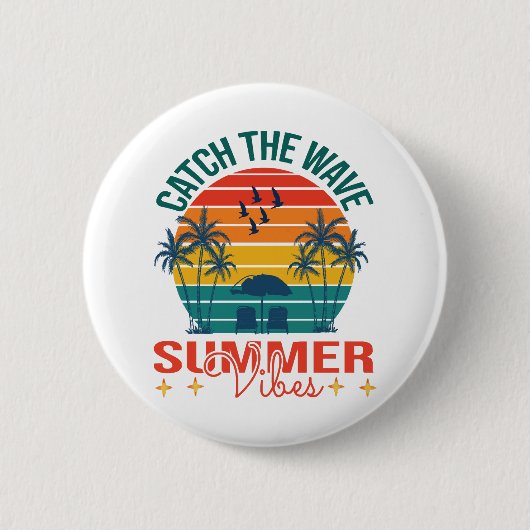 Fang die Wave Summer Vibes Button (Vorderseite)