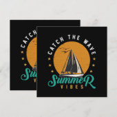 Fang die Wave Summer Vibes Einladung (Vorne/Hinten)