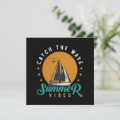 Fang die Wave Summer Vibes Einladung (Stehend Vorderseite)
