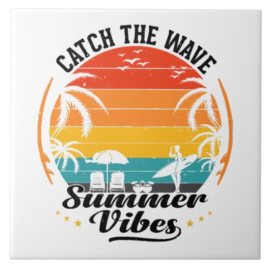Fang die Wave Summer Vibes Fliese (Vorderseite)