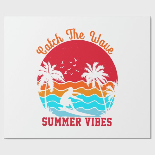Fang die Wave Summer Vibes Geschenkpapier (Flach)