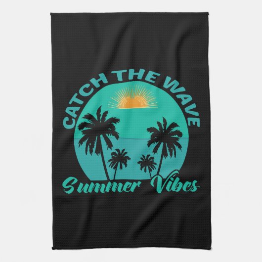 Fang die Wave Summer Vibes Geschirrtuch (Vertikal)