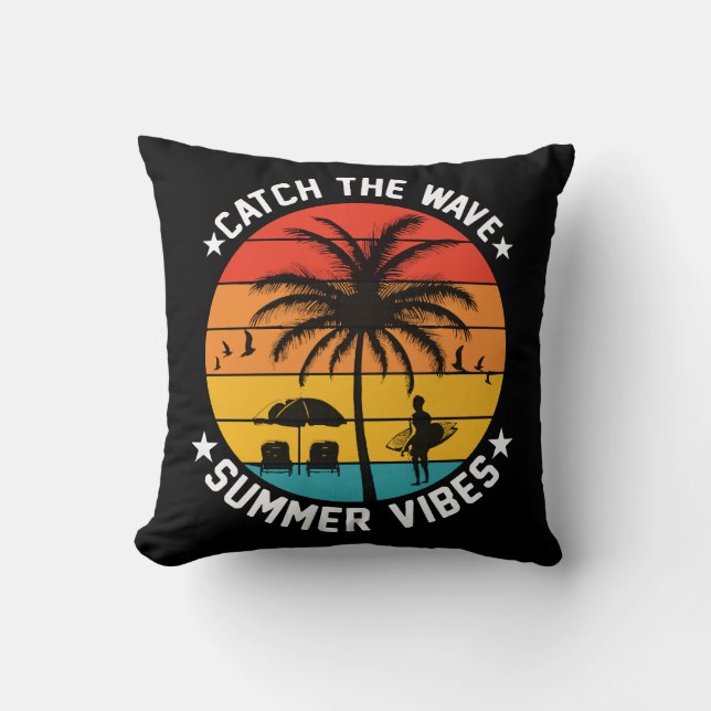 Fang die Wave Summer Vibes Kissen (Vorderseite)