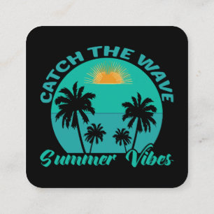 Fang die Wave Summer Vibes Quadratische Visitenkarte