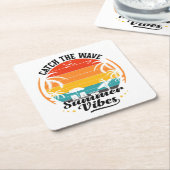Fang die Wave Summer Vibes Rechteckiger Pappuntersetzer (angewinkelt)