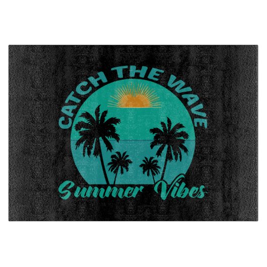 Fang die Wave Summer Vibes Schneidebrett (Vorderseite)