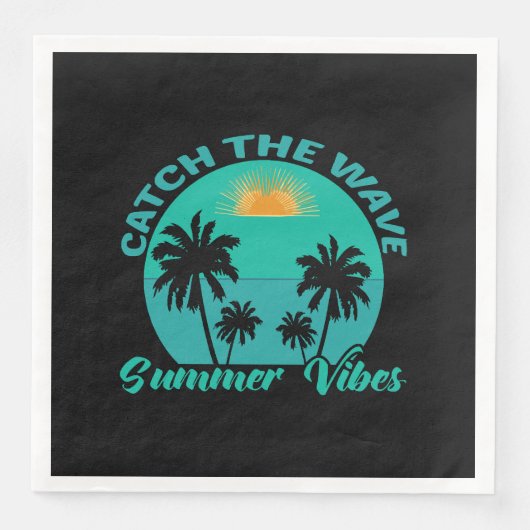 Fang die Wave Summer Vibes Serviette (Vorderseite)