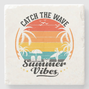 Fang die Wave Summer Vibes Steinuntersetzer