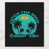 Fang die Wave Summer Vibes Weinetikett (Einzelnes Label)