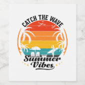 Fang die Wave Summer Vibes Weinetikett (Einzelnes Label)