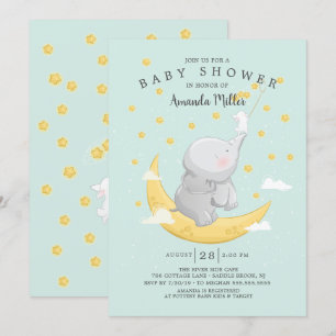 Fang eine Sternenhimmel Elephant Baby Dusche Einladung