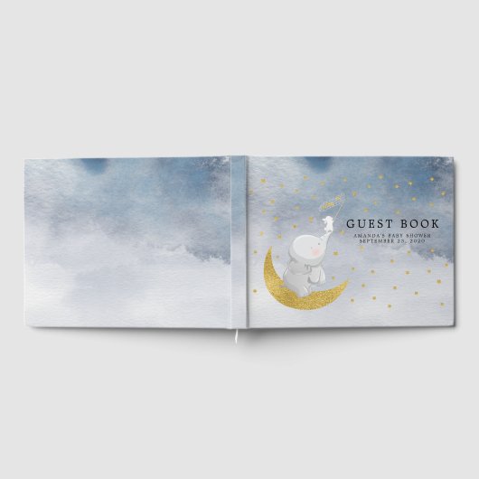 Fang eine Sternenhimmel Elephant Baby Dusche Gästebuch (Voll)