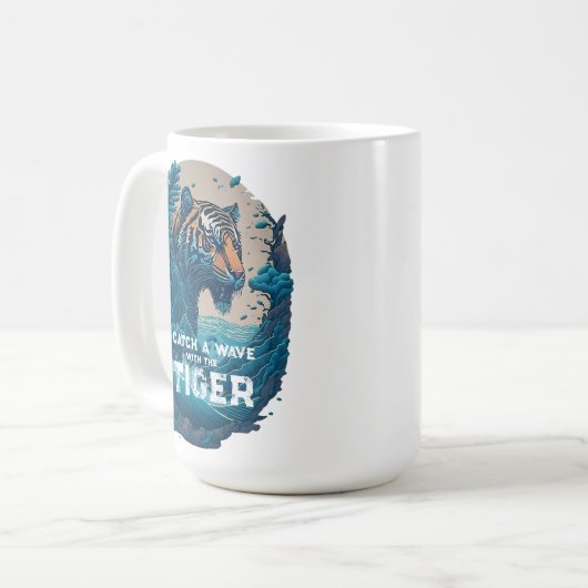 Fang eine Welle mit dem Tiger, Kaffeetasse (Vorderseite Links)