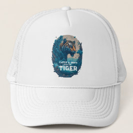 Fang eine Welle mit dem Tiger - Trucker Hat Truckerkappe