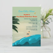 Fang eine Welleneinladung Einladung (Stehend Vorderseite)