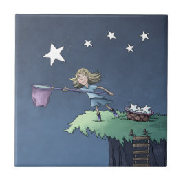 Fang einen Stern, der abstürzt - sammeln von Wünsc Fliese