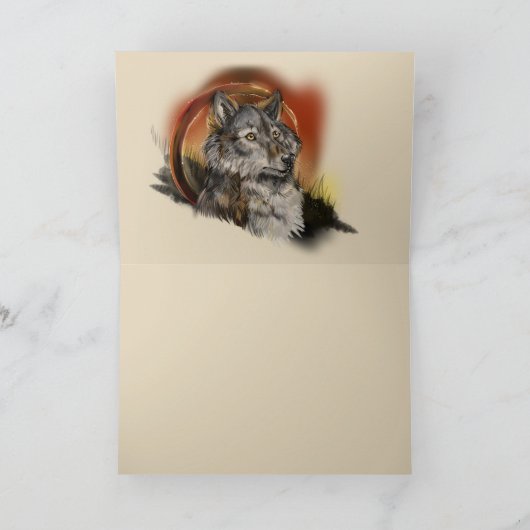 Fang einen Traum, Wolf Dreamcatcher~ Grußkarten Karte (Innenseite)