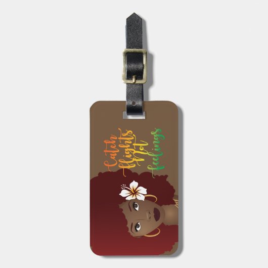 Fang Flight not Gefühls, Gepäckmarke Red Afro Gepäckanhänger (Vorderseite vertikal)