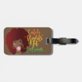 Fang Flug nicht Gefühle Red Afro Bubblegum Brown Gepäckanhänger (Rückseite horizontal)