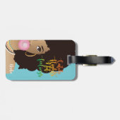 Fang Flug Nicht Gefühle, Schwarze Frau, Kaugummi,  Gepäckanhänger (Rückseite horizontal)