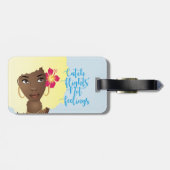 Fang Flüge nicht Gefühle Schwarze Frau Blonde Haar Gepäckanhänger (Rückseite horizontal)