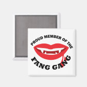 Fang Gang Square Magnet (weiß) (Vorderseite/Rückseite)