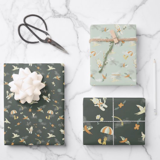 Fang mich! Zwei Designs Geschenkpapier Set (Vorderseite)