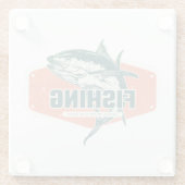 Fang mit dem Besten | Fischerei Glasuntersetzer (Rückseite)