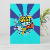 Fang Spaß mit dem Sleep-Fisch Einladung (Stehend Vorderseite)