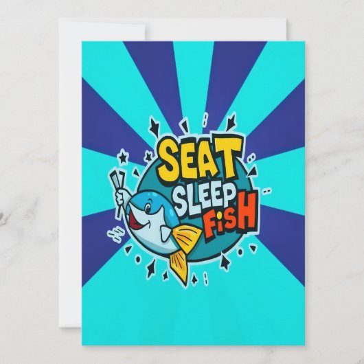 Fang Spaß mit dem Sleep-Fisch Einladung (Vorderseite)