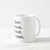Fang stark an. Beende dich stärker. Kaffeetasse (VorderseiteRechts)