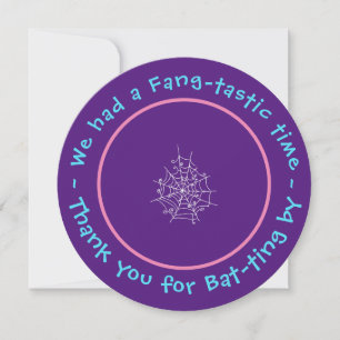 Fang-tastic Spiderweb & Bat Birthday Danke, Auto Feiertagskarte