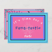 Fang-tastic Spiderweb & Bat Birthday Einladung Pos Postkarte (Vorne/Hinten)