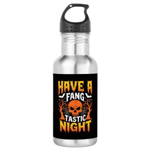 Fang-Tastische Nacht Halloween-Totenkopf und Flede Edelstahlflasche