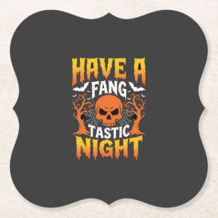 Fang-Tastische Nacht Halloween-Totenkopf und Flede Untersetzer