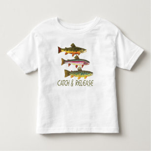 Fang und Freigabe von Forellen Kleinkind T-shirt