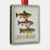 Fang und Freigabe von Forellen Ornament Aus Metall (Rechts)