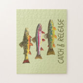 Fang und Freigabe von Forellen Puzzle (Vertikal)