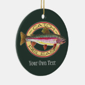 Fang und Freigabe von Regenbogenforellen Keramikornament (Rechts)