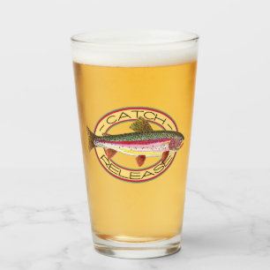 Fang- und Freilassung der Regenbogenforelle Fisher Glas