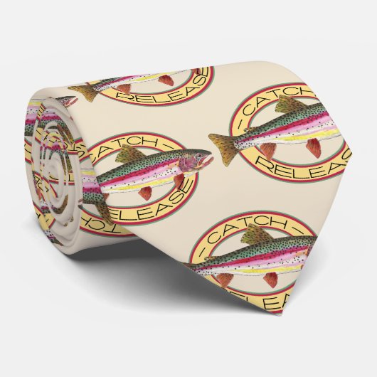 Fang und Freilassung von Regenbogenforelle Fischen Krawatte (Gerollt)