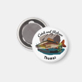 Fang und Freisetzung brauner Forellen in natürlich Magnet (Vorderseite/Rückseite)