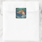 Fangaufkleber, Fischereienthusiasten Quadratischer Aufkleber (Tasche)