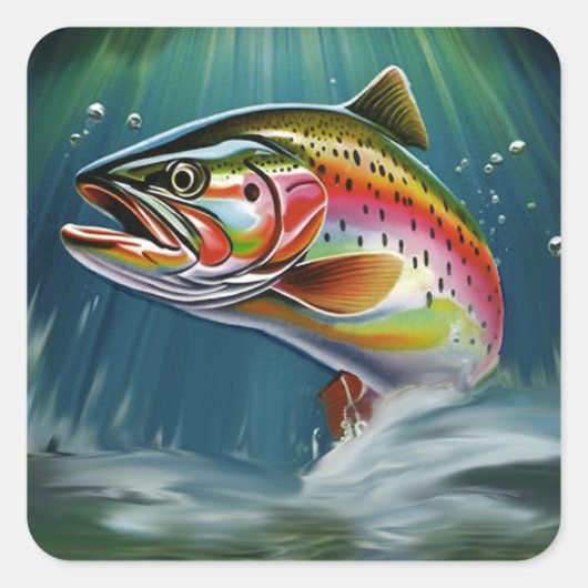 Fangaufkleber, Fischereienthusiasten Quadratischer Aufkleber (Vorderseite)