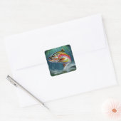 Fangaufkleber, Fischereienthusiasten Quadratischer Aufkleber (Umschlag)