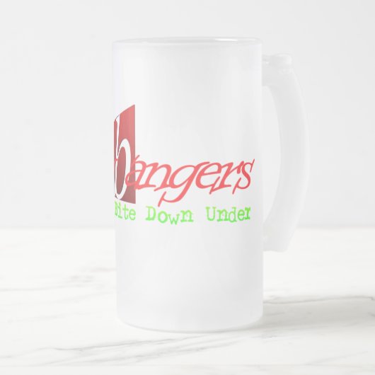 FangBangers nehmen einen Biss unten unter Glas Mattglas Bierglas (VorderseiteRechts)