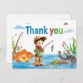 Fangdankkarte mit Junge Fischerei Postkarte (Vorne/Hinten)