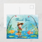 Fangdankkarte mit Junge Fischerei Postkarte (Vorne/Hinten)